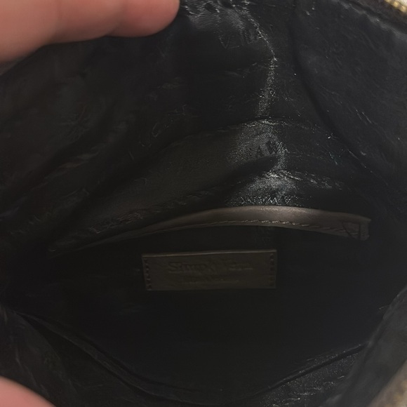 Simply Vera wang brown zip small bag wristlet magnet foldable bag - Picture 3 of 10